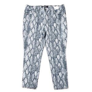 Express Womens Gray Snake Print High Rise Stretch